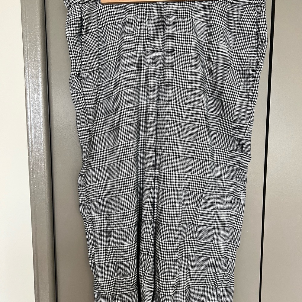 Black and White Glen Plaid Trousers